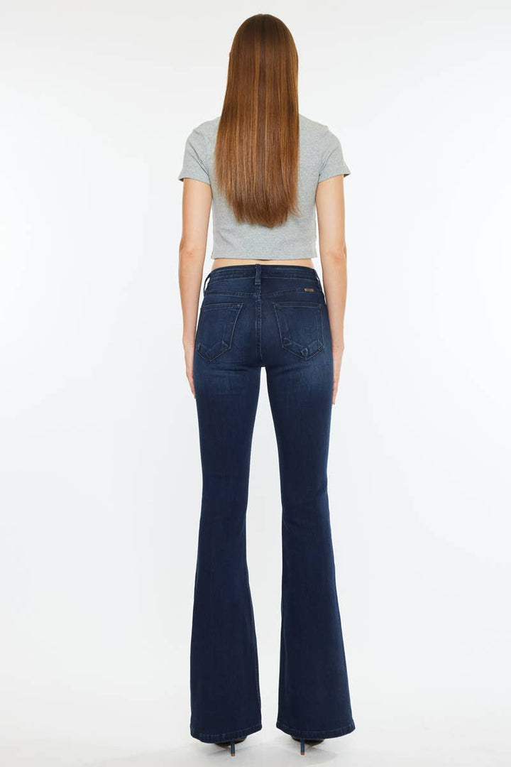 Mid-Rise Dark Flare Jeans
