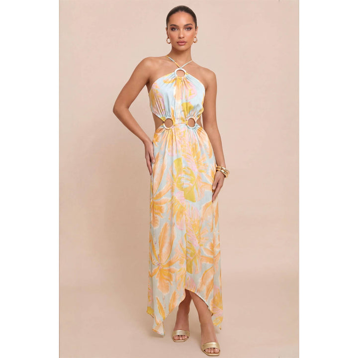 Rio Satin Maxi Dress with Ring Detail