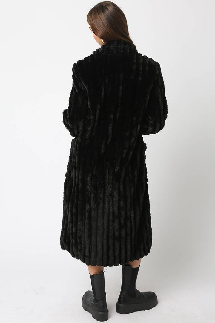 Devin Faux Fur Longline Coat