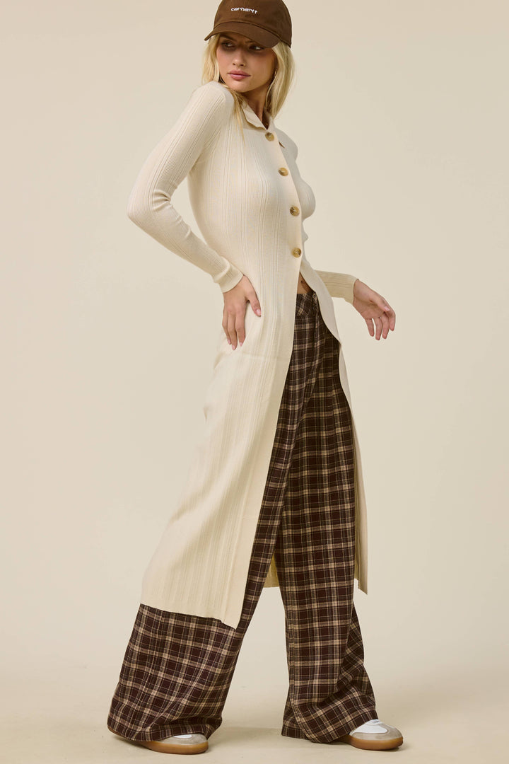 Collared  Knit Duster