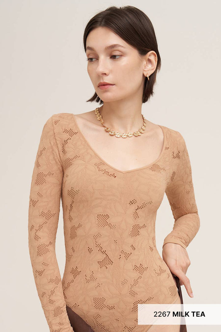 Lace Textured Bodysuit