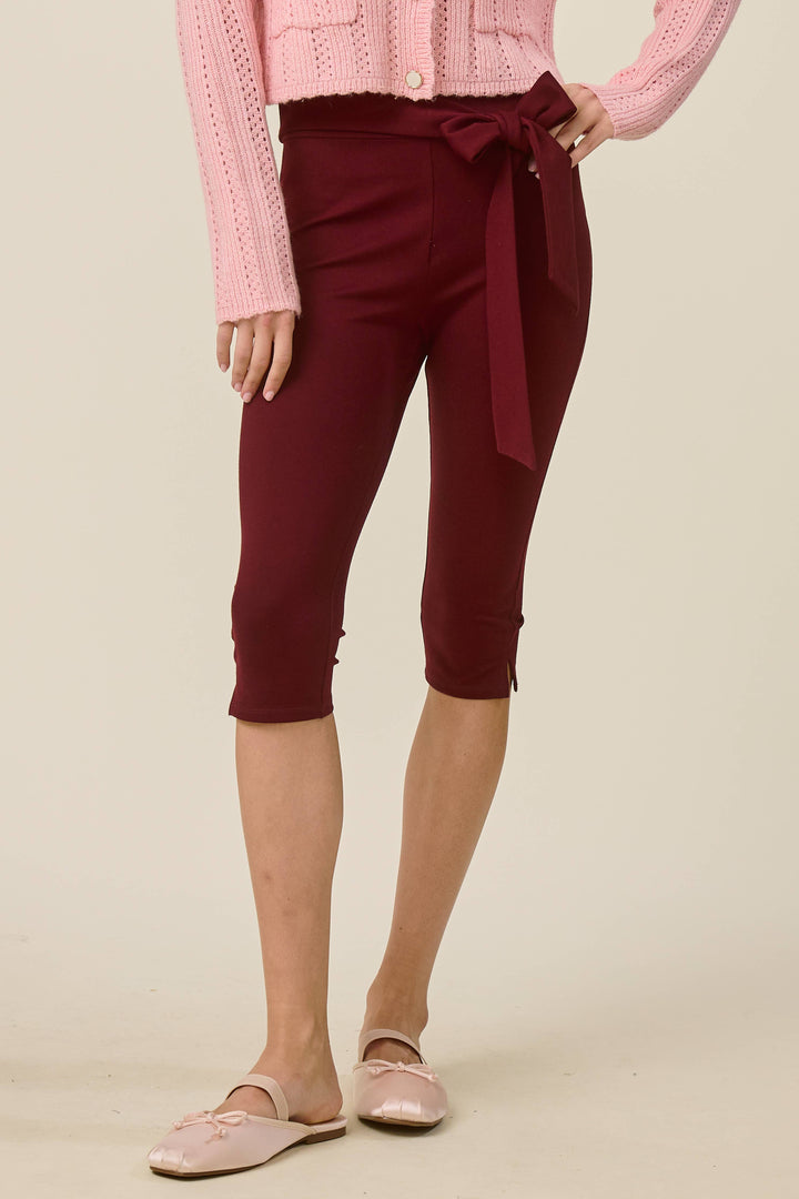 Capri Pants with Tie Belt