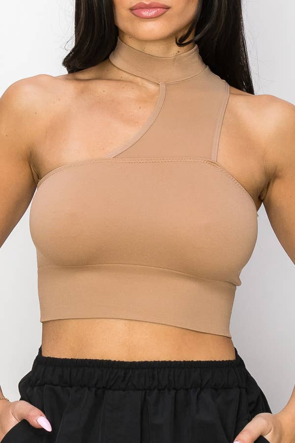 SLEEVELESS MOCKNECK CROP TOP