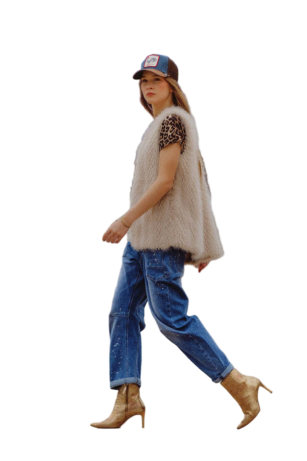 Faux Fur Pattern Vest