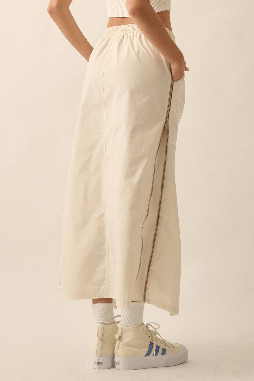 Drawstring Midi Skirt