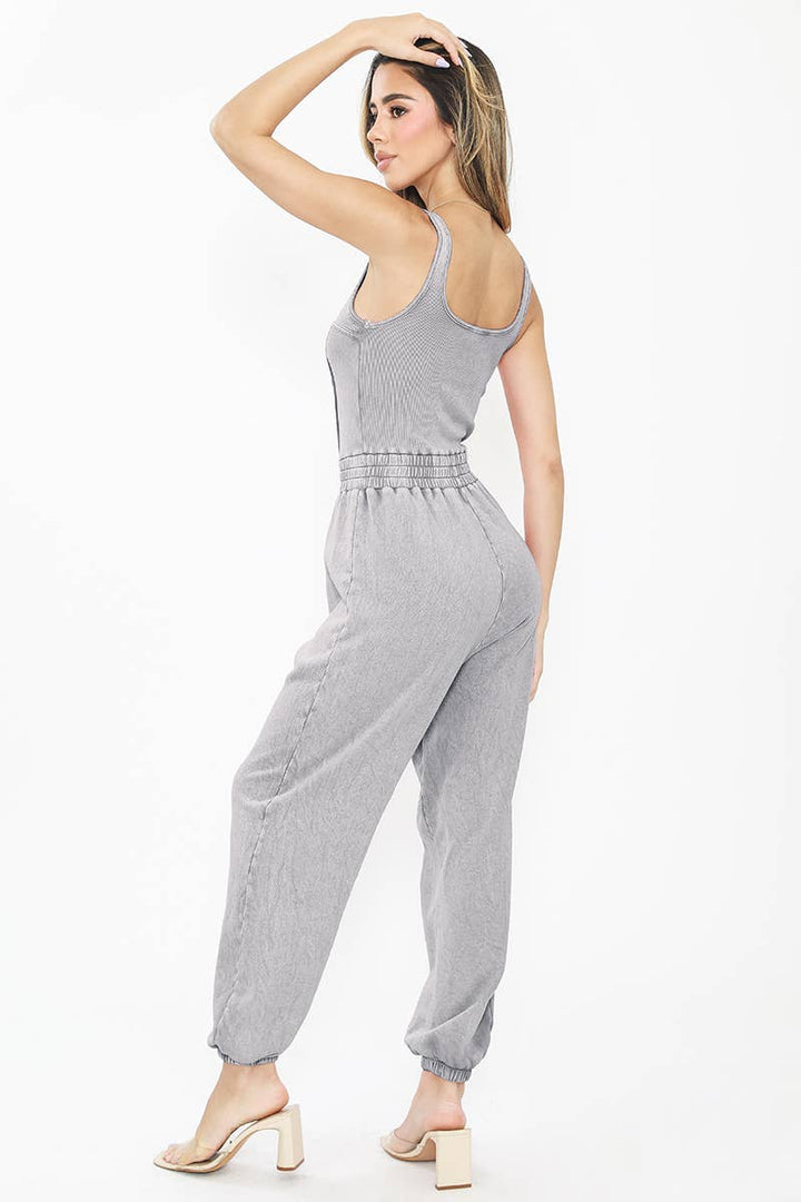 Mineral Washed Jogger Jumpsuit