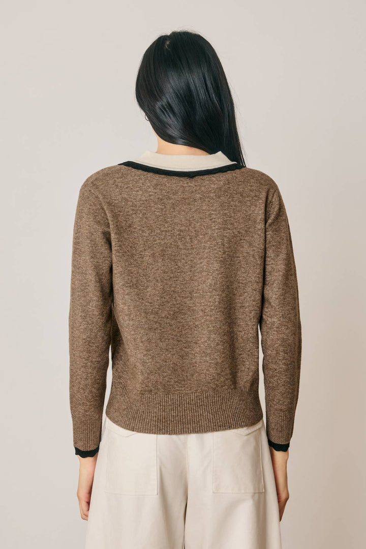 Valerie Varsity Deep V Sweater