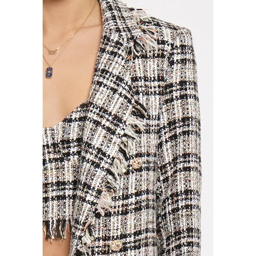 FRAYED EDGE BOUCLE BLAZER