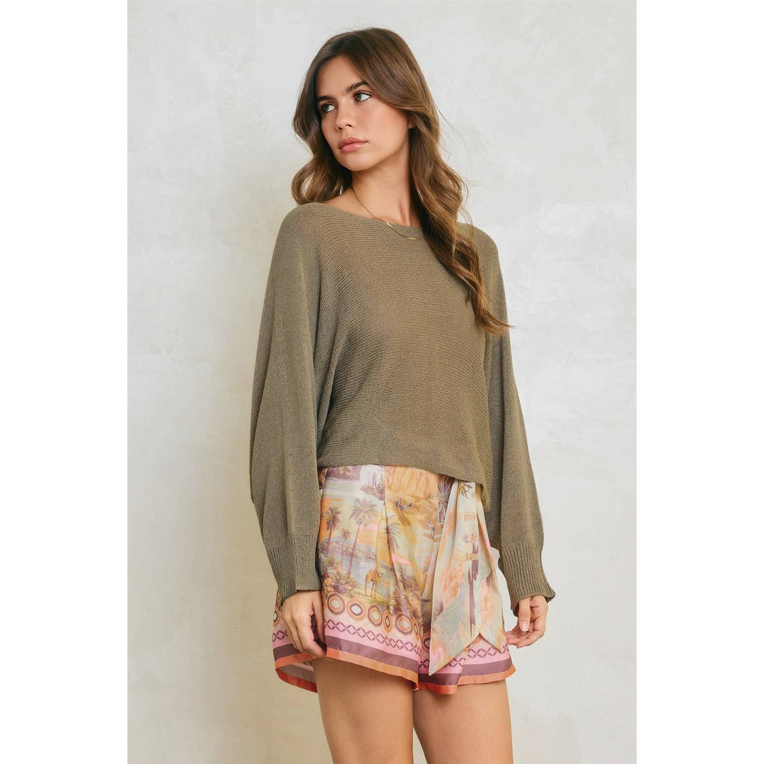 Border Print Belted Trouser Shorts