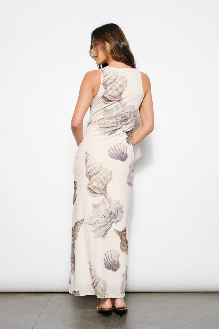 Oceana Print Mesh Maxi Dress