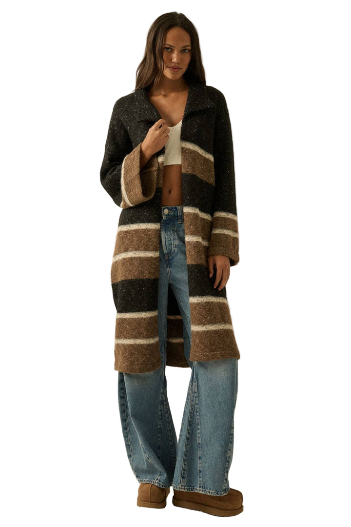 Oversized Color-Block Cardigan