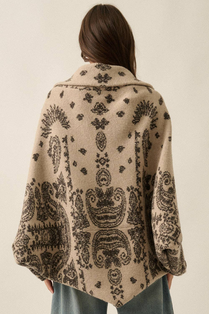 Paisley Bandana Sweater Shrug Cardigan