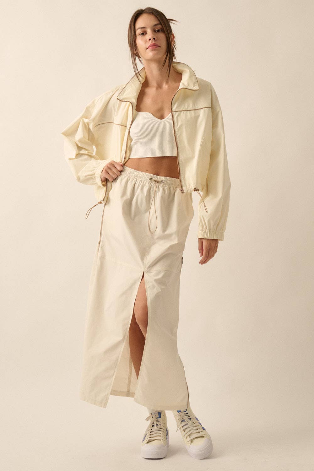 Drawstring Midi Skirt