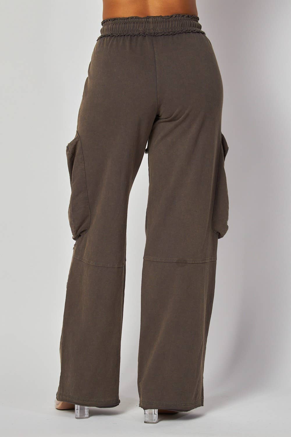 Knit Cargo Pocket Straight Leg Pants