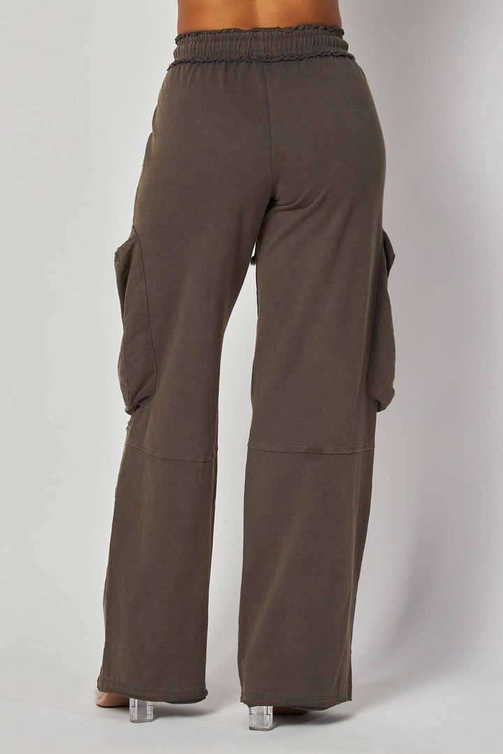 Knit Cargo Pocket Straight Leg Pants