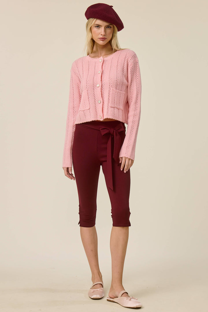 Capri Pants with Tie Belt