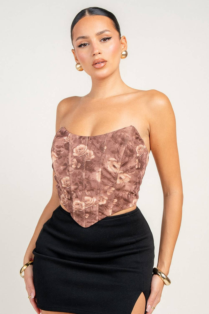 CORSET LACE UP CROP TOP