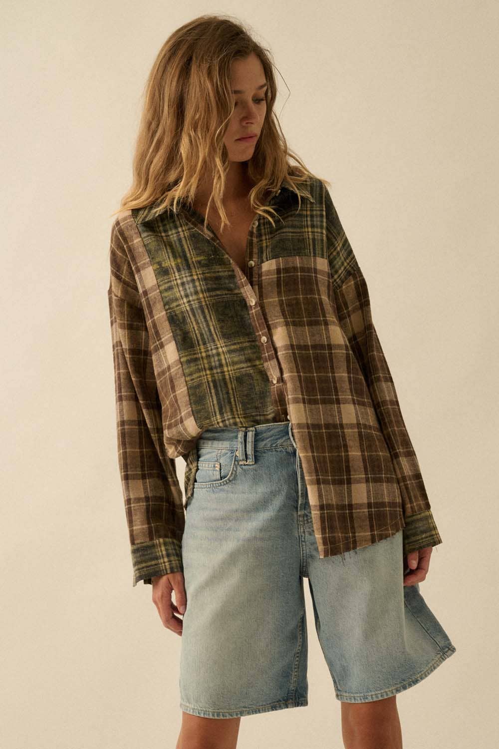 Plaid Colorblock Flannel