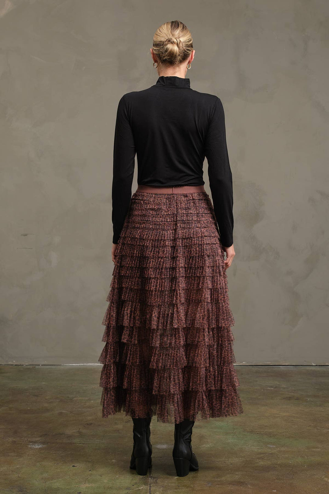 Mesh Leopard Maxi Skirt