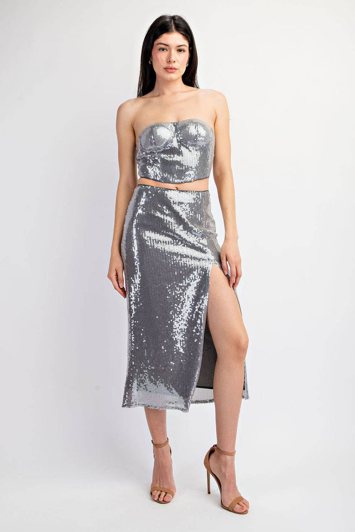 Sequin Midi Skirt