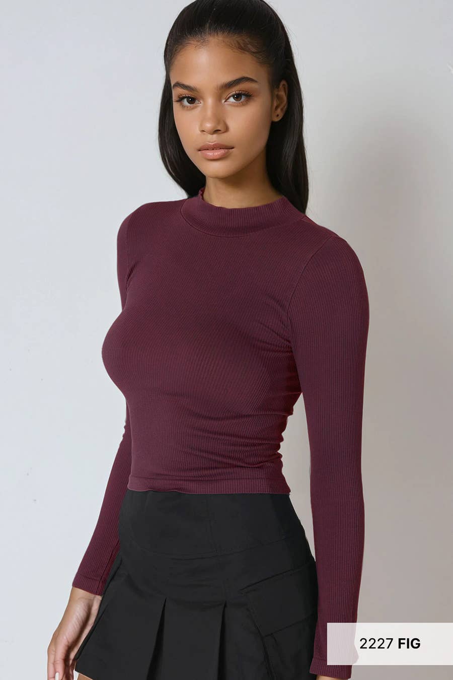 Ribbed Mock Neck Top