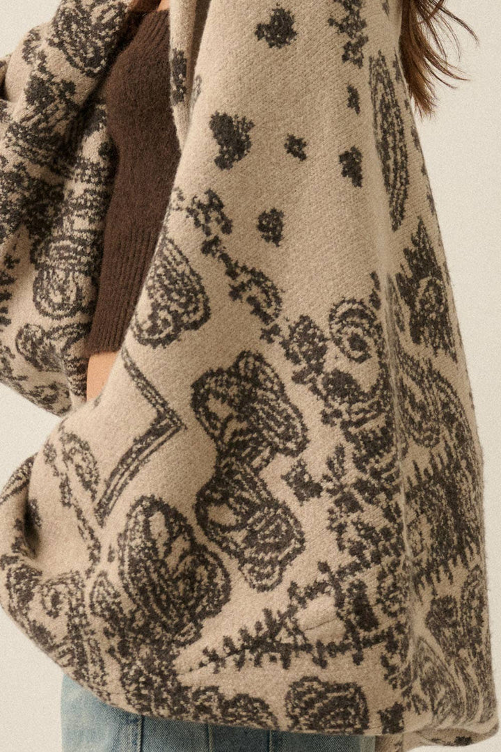 Paisley Bandana Sweater Shrug Cardigan