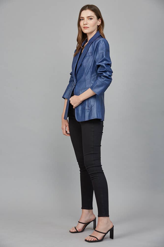 Faux Leather Blazer