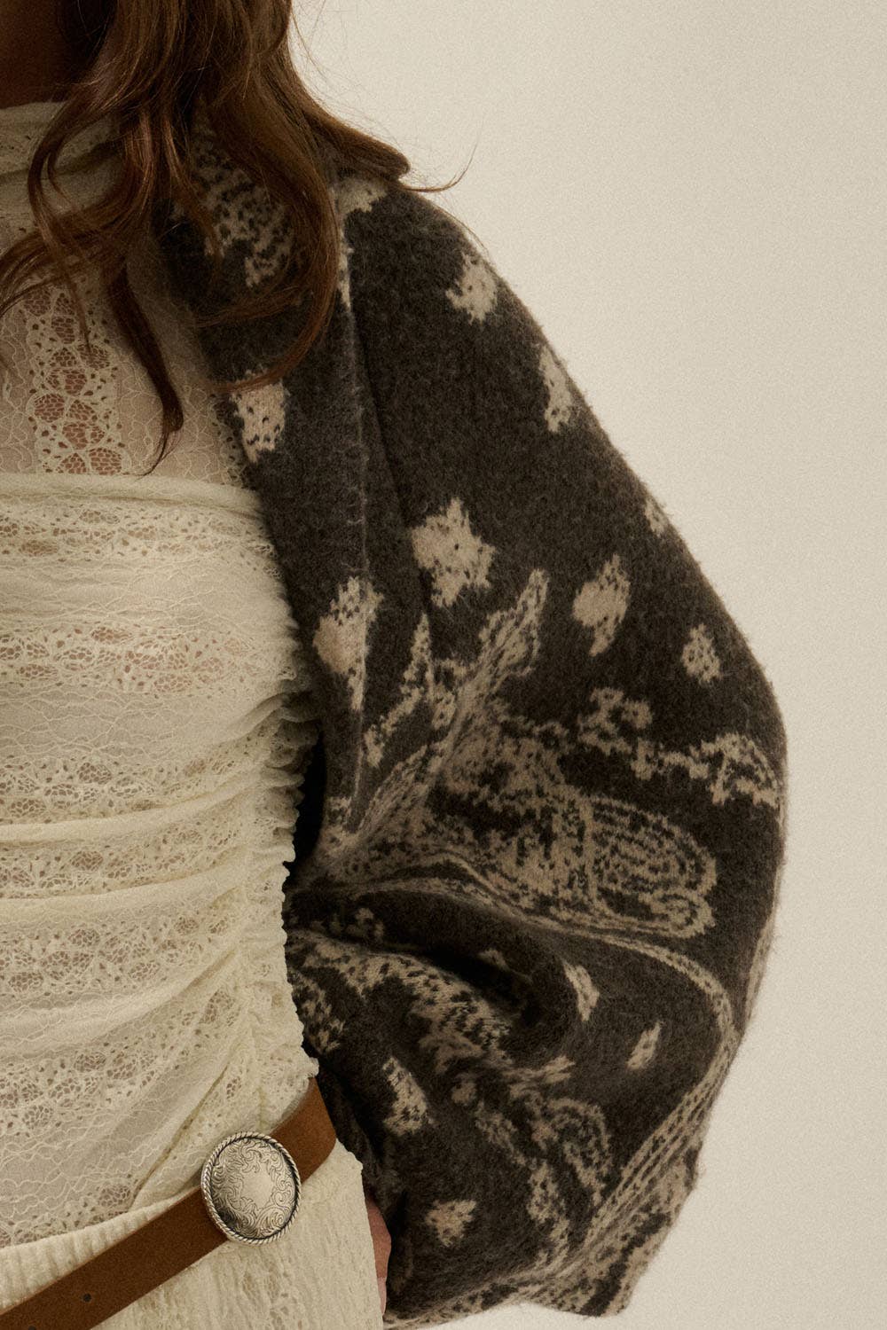 Paisley Bandana Sweater Shrug Cardigan