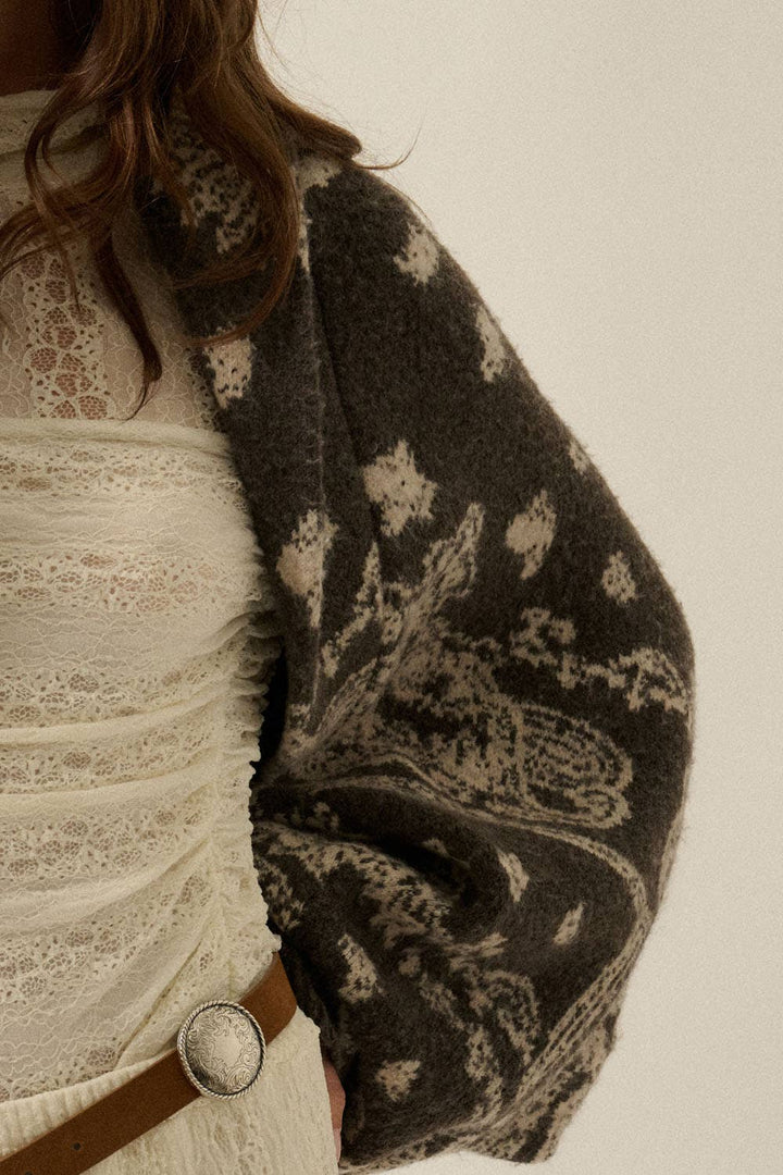 Paisley Bandana Sweater Shrug Cardigan