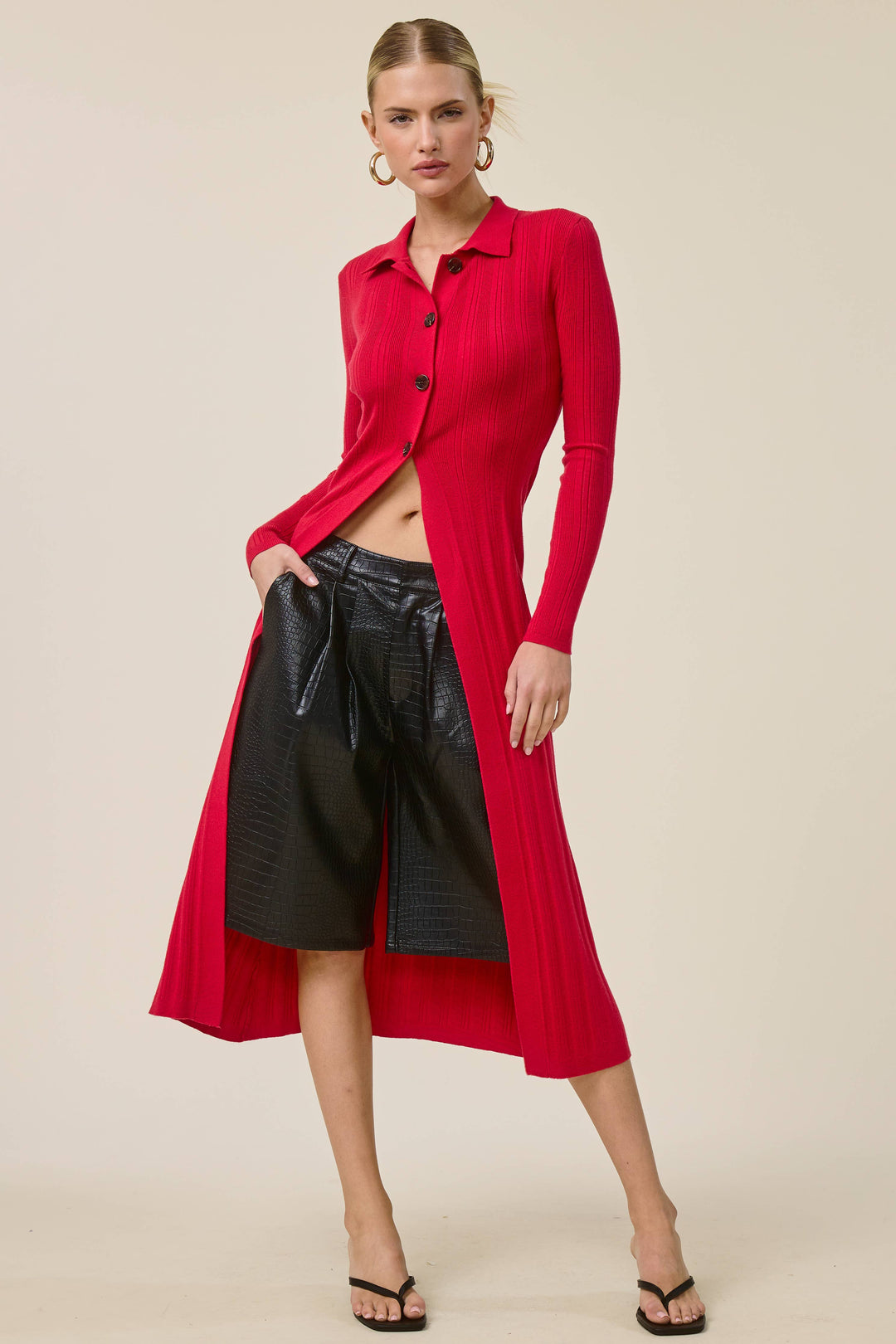 Collared  Knit Duster