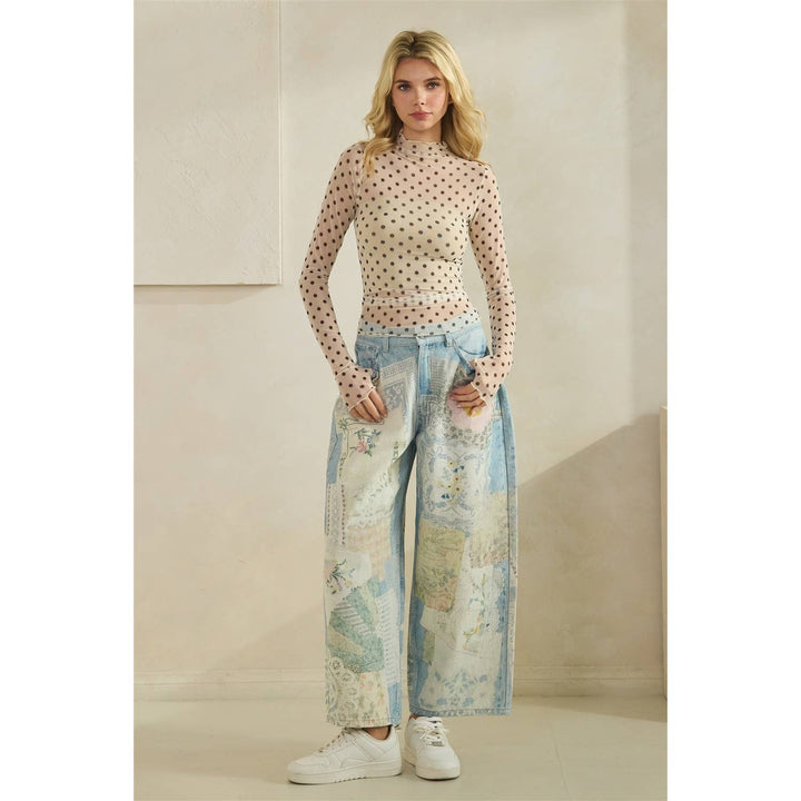 Mesh Long Sleeve Sheer Top