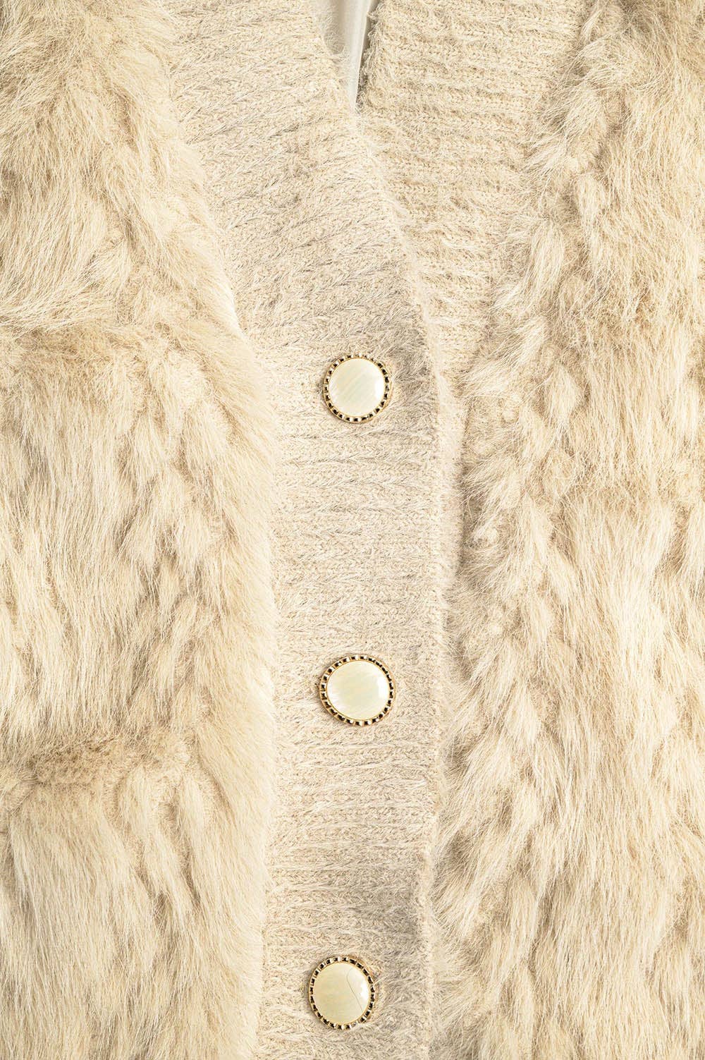Cropped Jacket in beige in fine fur