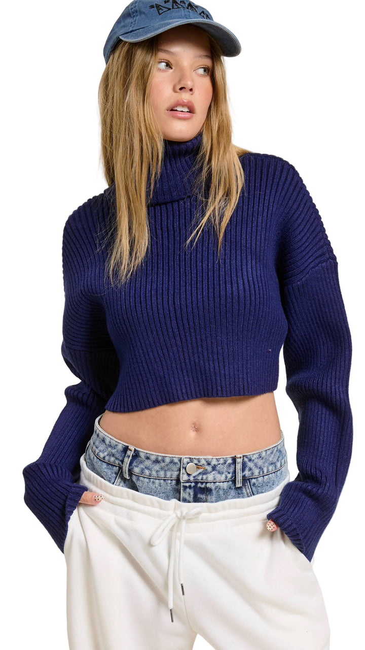 Ribbed Turtleneck Sweater