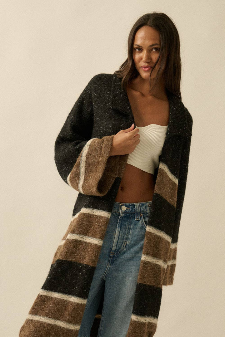 Oversized Color-Block Cardigan