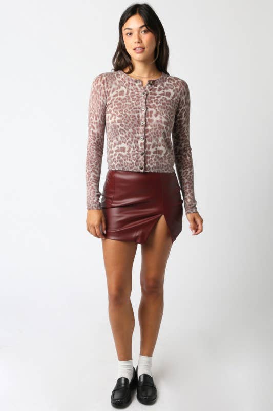 Leopard Knit Top