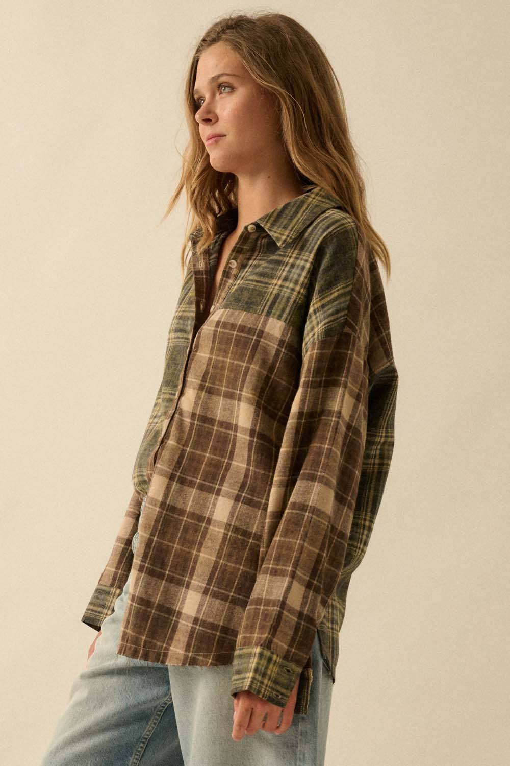 Plaid Colorblock Flannel