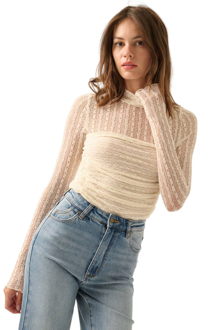 Lace Ruched Bodysuit