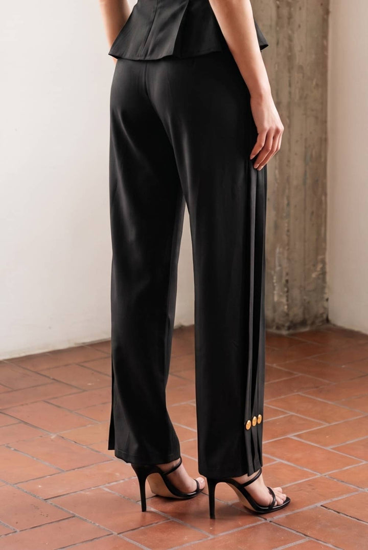 Sophie Tailored Trousers with Buttoned Pleat Cuffs