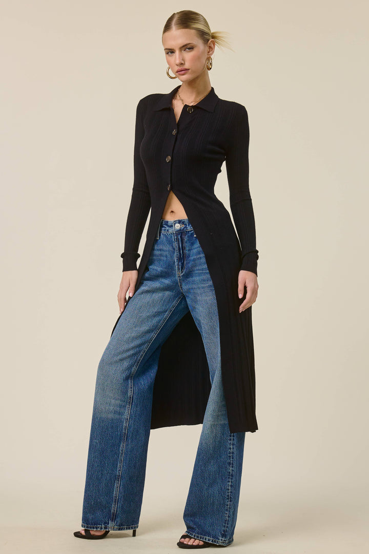 Collared  Knit Duster