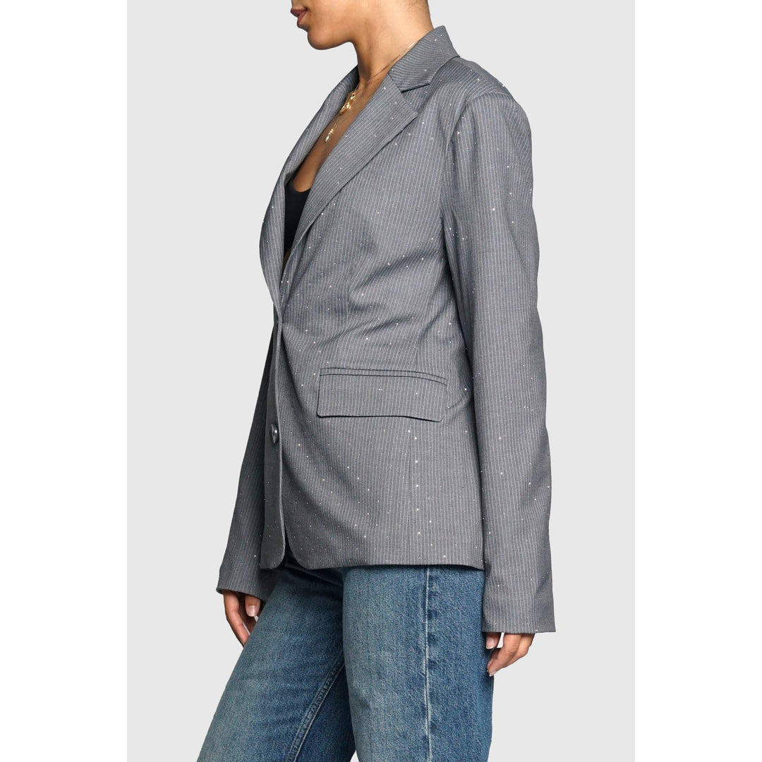 PINSTRIPE HOT FIX BLAZER