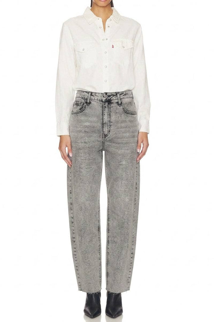 HIGH RISE  BARREL JEANS