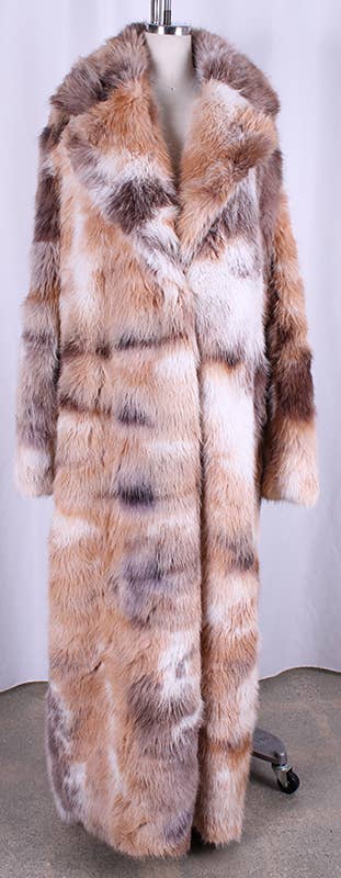 Animal Print Faux Fur Maxi Coat