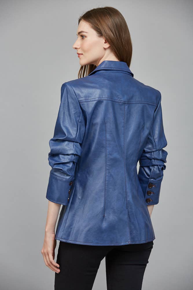 Faux Leather Blazer