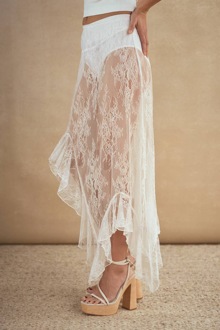 Ivory Asymmetrical Skirt