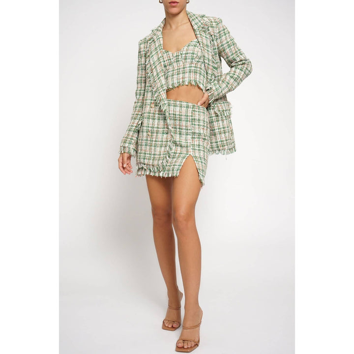 FRAYED EDGE BOUCLE BLAZER