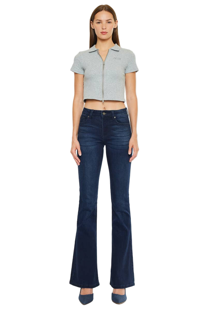 Mid-Rise Dark Flare Jeans