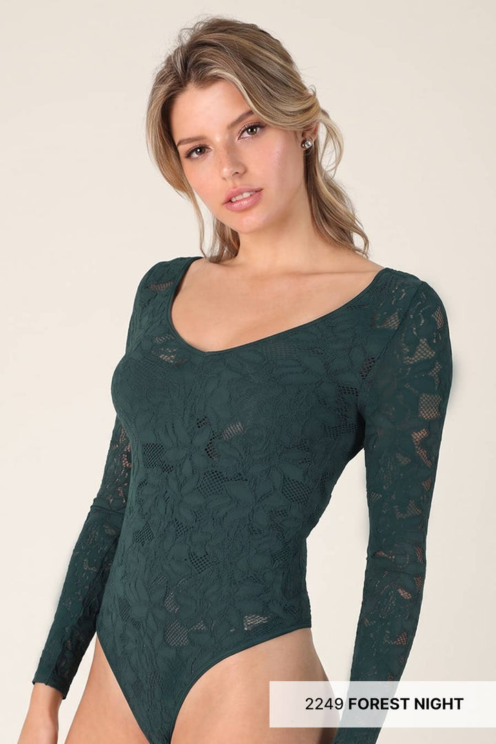 Lace Textured Bodysuit