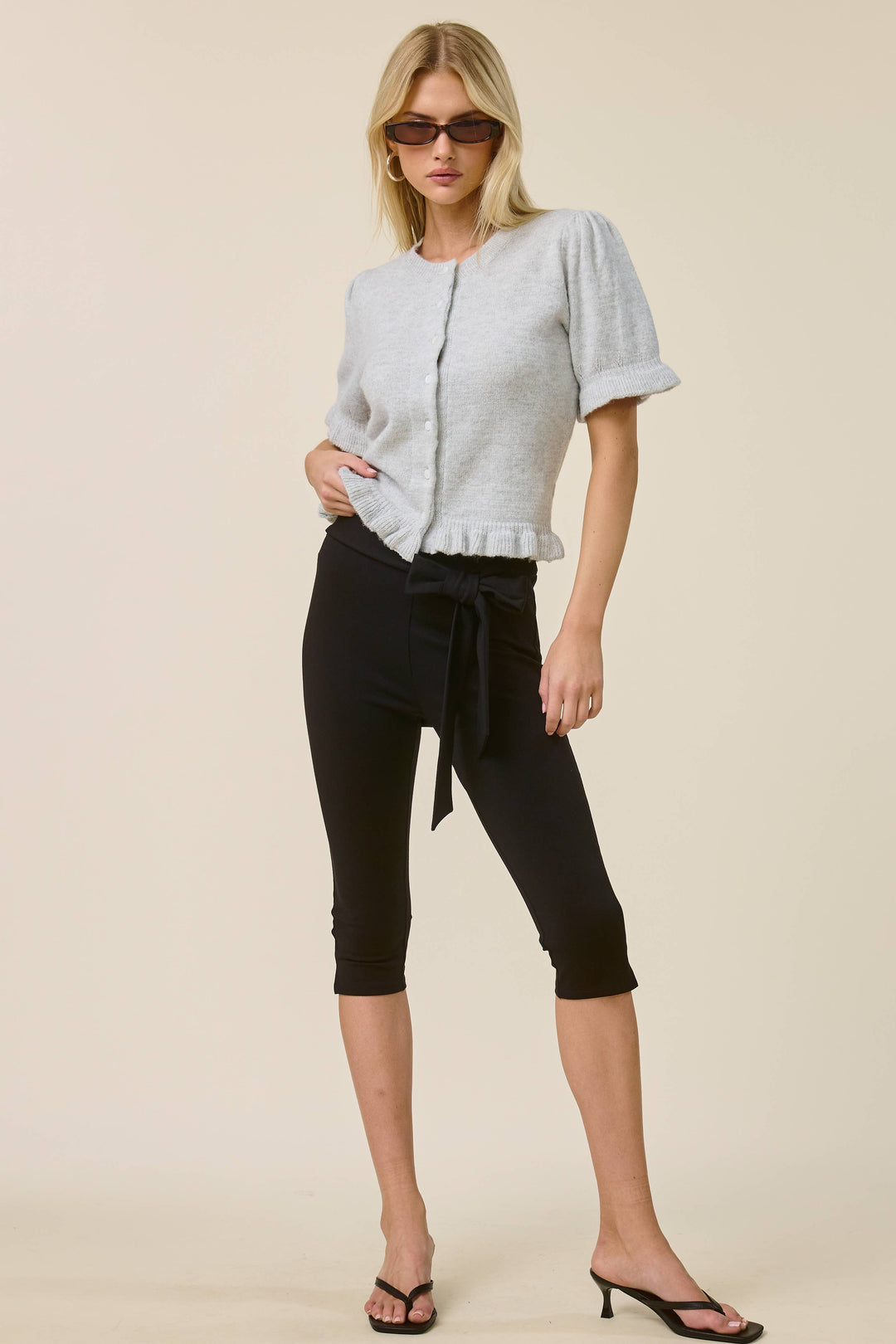 Capri Pants with Tie Belt