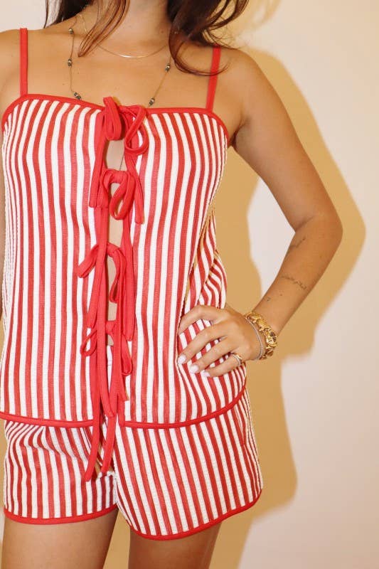 Candy Stripe Tie Top