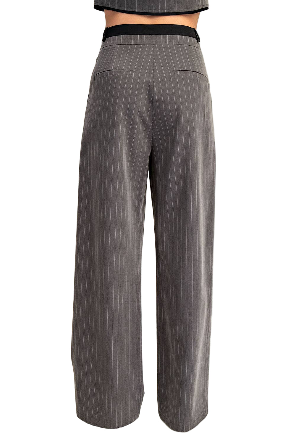 Double Waist Pants With Contrast Detail